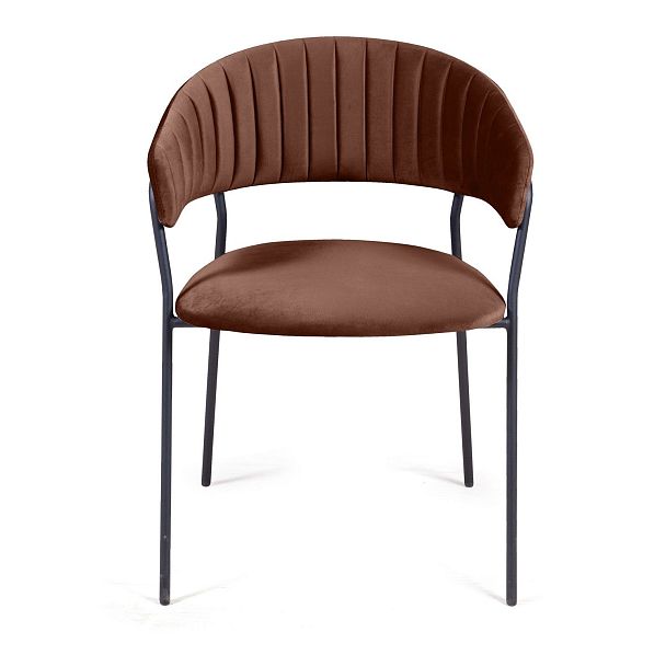 Стул Kelly с подлокотниками, бархат коричневый 12 - Вид 2