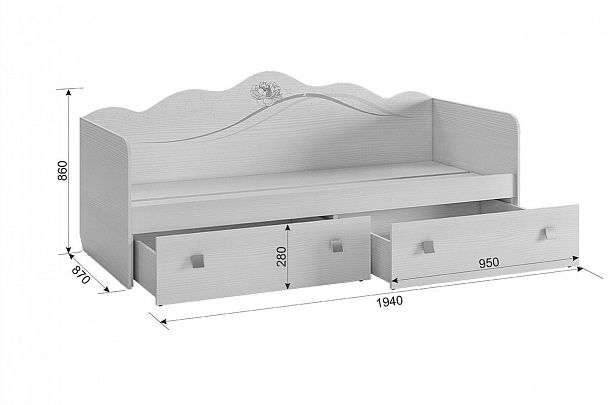 Фэнтези Кровать MDF-07.1747 белый рамух - Вид 4