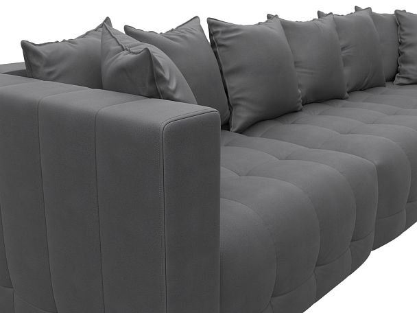 Диван прямой Лига-052 НПБ Лонг Замша серый - Вид 4