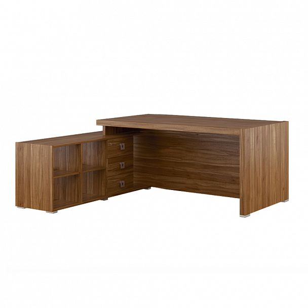 Стол письменный на опорной тумбе Solid 175x174x75 орех - Вид 1