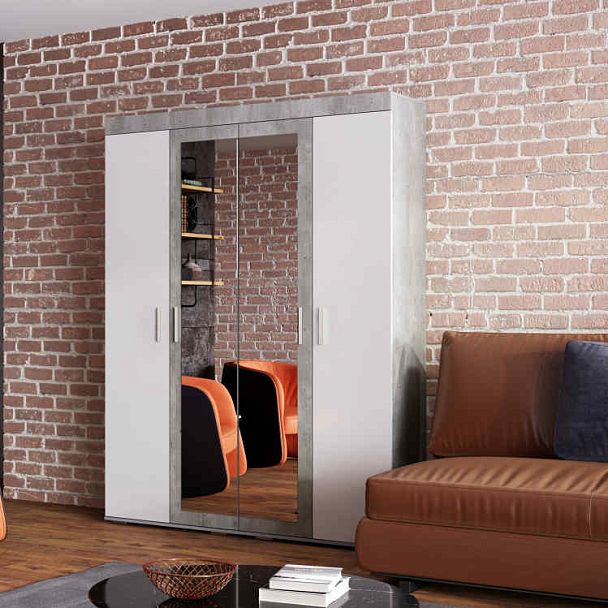 "Инстайл" ШК-31 метрополитан грей/белый (замена на бетон/белый) - Вид 3