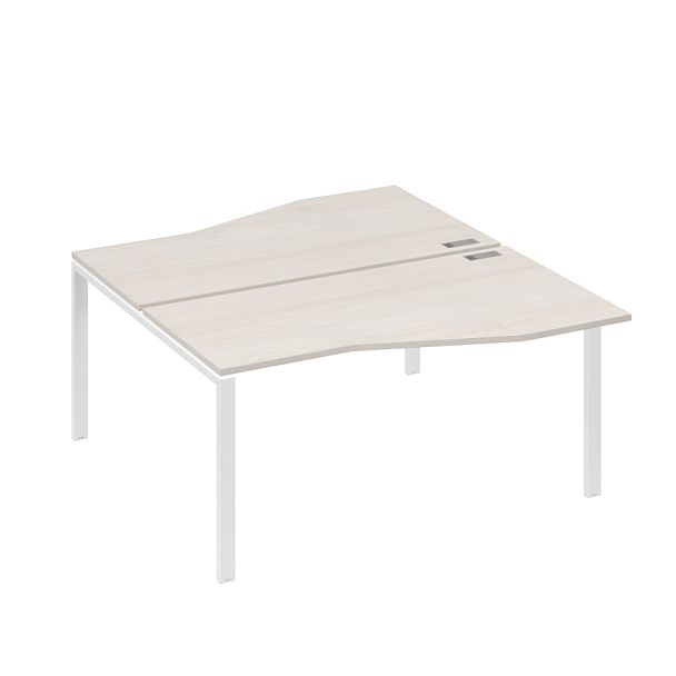 Рабочая станция столы Техно" каркас UNO (2х160) A4 А4 Б1 191 БП дуб / металлокаркас белый - Вид 1
