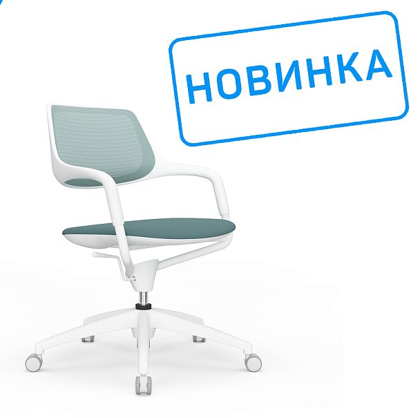 Кресло Scroll HY-813D Голубая спинка/Серое сиденье - Вид 3