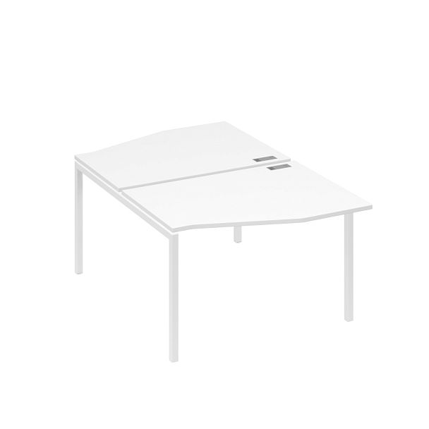 Рабочая станция металлокаркас DUE столы Техно (2х120) A4 А4 Б2 189 БП белый премиум / металлокаркас белый - Вид 1
