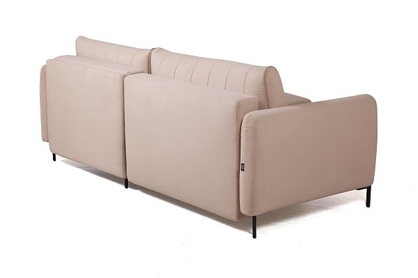 Barcelona диван-кровать с шезлонгом, велюр бежевый - Вид 15