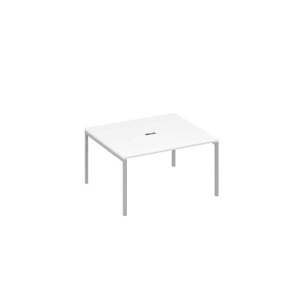 Стол переговорный 140 на металлокаркасе DUE A4 А4 Б2 132 БП белый премиум / металлокаркас серый - Вид 1