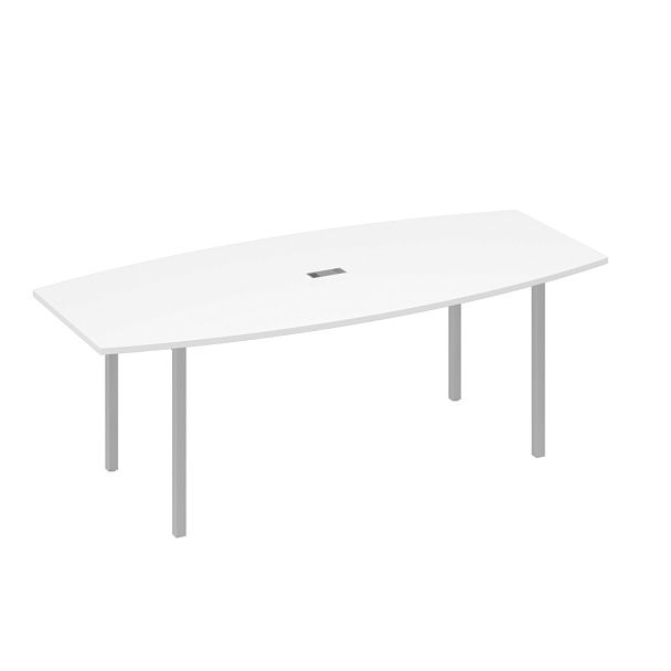 Стол для переговоров 220 с каркасом DUE A4 А4 Б2 114 БП белый премиум / металлокаркас серый - Вид 1