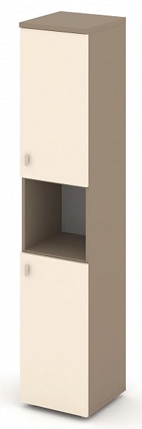 Шкаф высокий узкий (2 низких фасада ЛДСП) "ESTETICA" ES.SU-1.5  Сатин - Вид 2