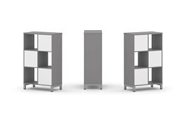 Стайл Проджект Набор стеллажа одностороннего, 3 яруса SN.NS-321 Серый Пепел/Белый/Металл Серый 754*4 - Фото предпросмотра