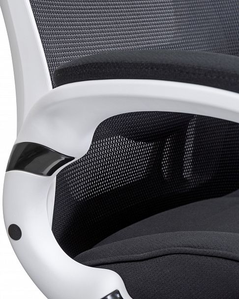 Офисное кресло для руководителей DOBRIN STEVEN WHITE (белый пластик, чёрная ткань) - Вид 9