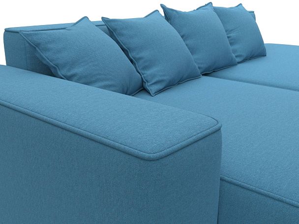 Диван угловой Лига-065 угол левый Рогожка голубой - Вид 4