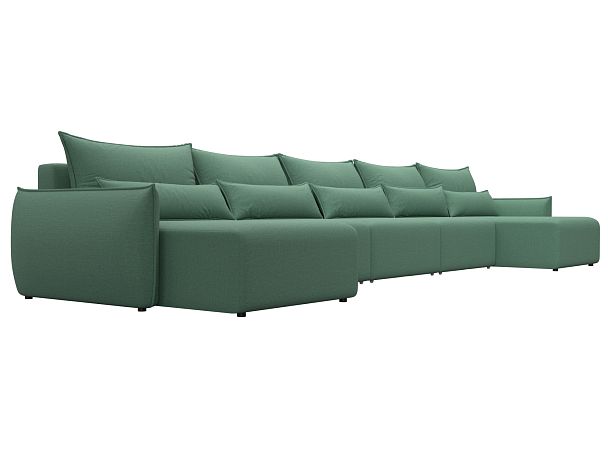 Диван п-образный Лига-051 НПБ МегаЛонг Рогожка зеленый - Вид 3