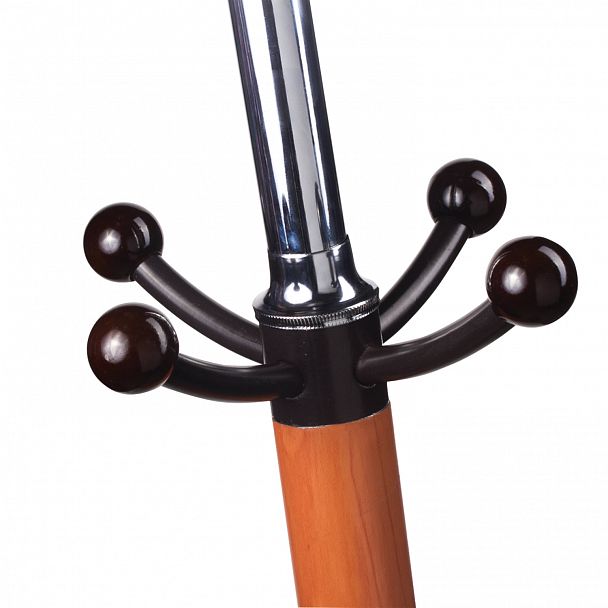 Вешалка-стойка BRABIX "CR-318", металл/мрамор, 1,8 м, на диске диаметром 36 см, 5 крючков+4 дополнительных, орех, 601743 - Вид 5