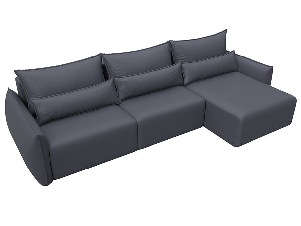 Диван угловой Лига-051 НПБ Лонг угол универсальный Экокожа серый - Вид 6