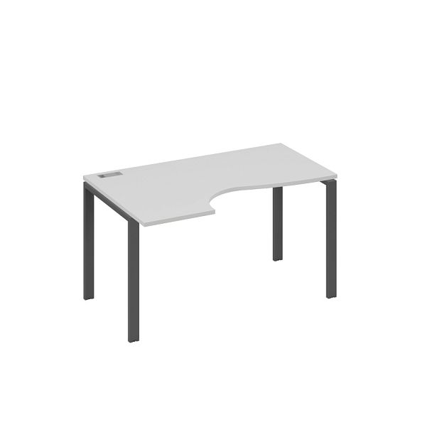 Стол эргономичный левый "Классика" на металлокаркасе UNO A4 А4 Б1 043 БП серый / металлокаркас антрацит - Вид 1
