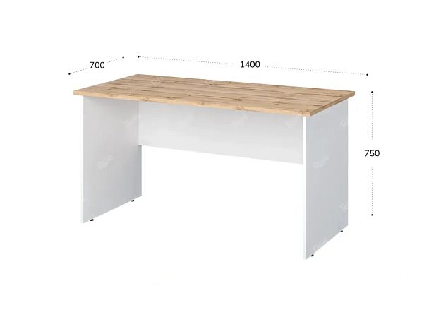 TANDEM RTD026-140-V Стол прямоугольный ун-й 1400х700х750 Вотан/Белый - Вид 2