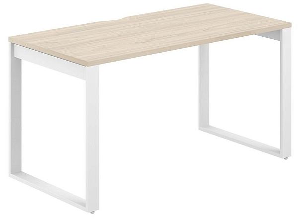 Стол Allegro 1600х700х750 / профиль О-образный: 70х20 белый; столешница с вырезом: акация равелло - Вид 1
