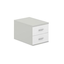 Подвесная тумба с 2 ящ., 600, 400х446х342 / корпус: серый бархат; фасады: белый Сигма / Sigma - Фото предпросмотра