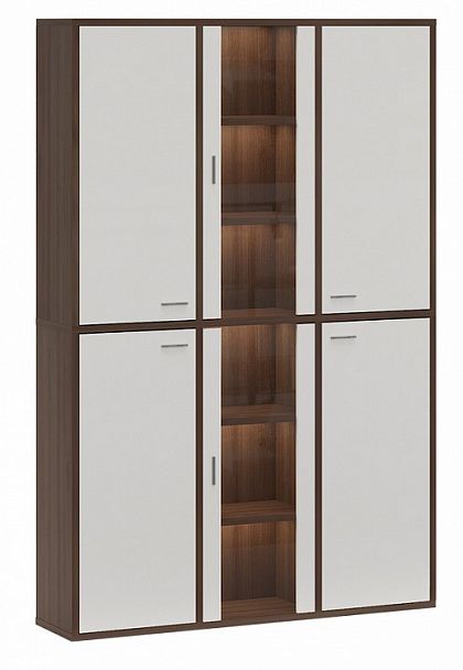 Шкаф-витрина Домино СУ(ш3в2)+4ФГ+2ФС Белый/Шамони - Вид 1