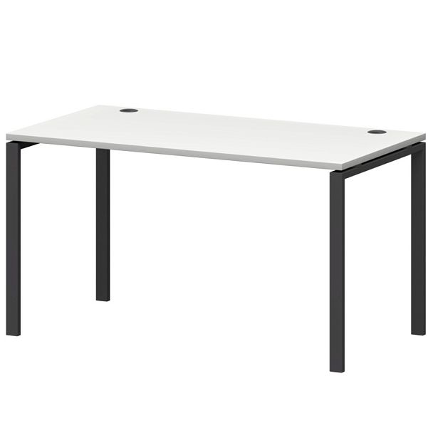 Стол на металлокаркасе СМС25-П-14К.73.Пр25 Белый/Антрацит 1400x730x750 Смарт - Вид 1