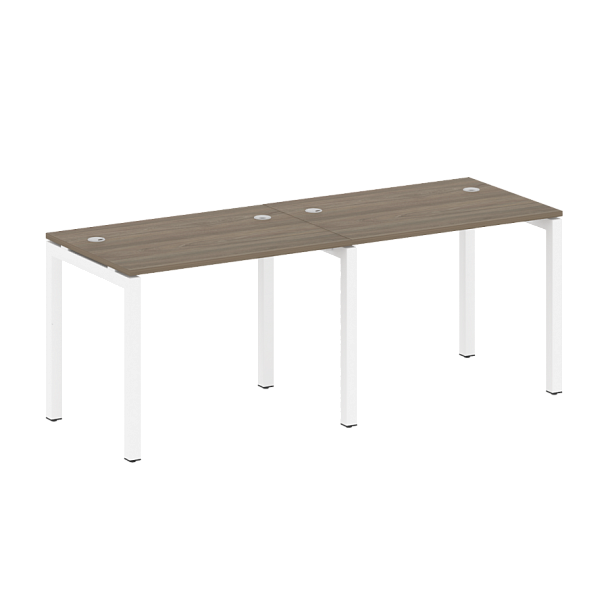 Metal System Quattro Р. ст. на 2 раб. места на П-образном м/к 50БП.СМ-2.1 Вяз/Белый металл 2000*720*750 - Вид 1