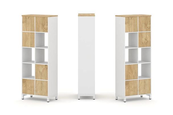 Стайл Проджект Набор стеллажа 1 сторон., 5 яр. SN.NS-521 Белый/Тиквуд Светлый/Металл Белый 754*400*1 - Вид 1