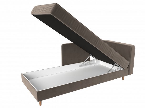 Кушетка Прайм правый (полностью велюр коричневый) - Вид 6