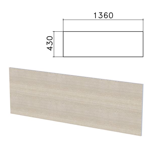 Экран-перегородка "Бюджет", 1360х16х430 мм, БЕЗ ФУРНИТУРЫ, дуб шамони светлый, 402667-430 - Вид 1