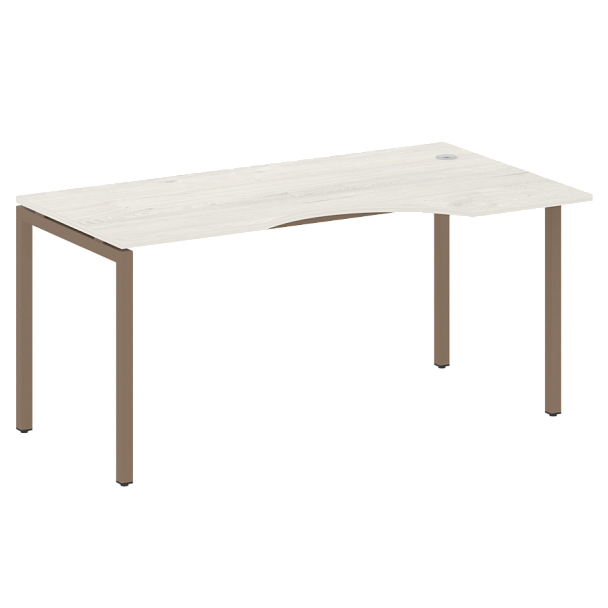 Metal System Quattro Стол криволинейный правый на П-образном м/к 40БП.СА-1 (R) Дуб наварра/Мокко металл 1600*900*750 - Вид 1