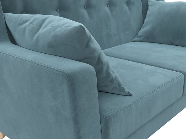 Прямой диван Брайтон 2 (полностью велюр бирюзовый) - Вид 4