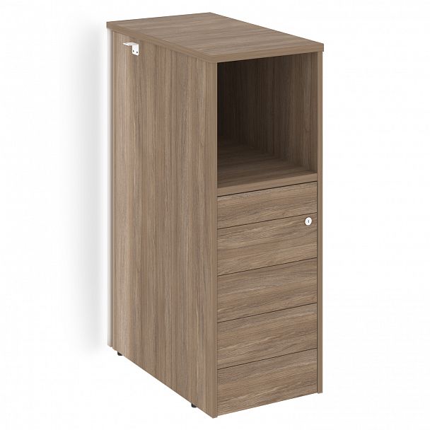 Тумба с подсветкой 5 ящиков TIP-ON, проходная  средняя "Onix" O.R-TV-5TIP.S дуб аризона - Вид 1