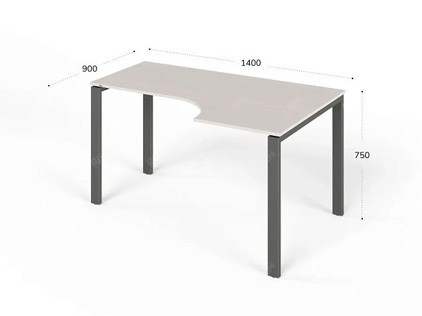 ЛАЙТ / LIGHT RLG016-12x9R Угловой стол 140x90x75 Дуб Молочный - Вид 2