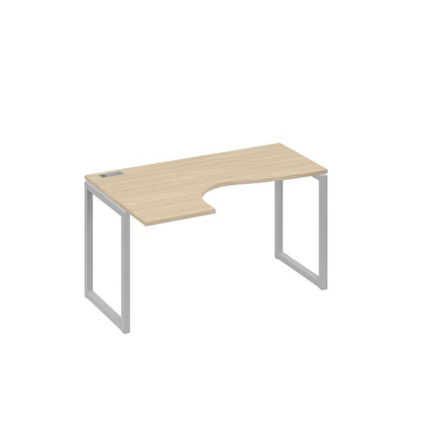 Стол эргономичный левый "Классика" на металлокаркасе QUATTRO A4 А4 Б4 033 БП дуб скандинавский / металлокаркас серый - Вид 1