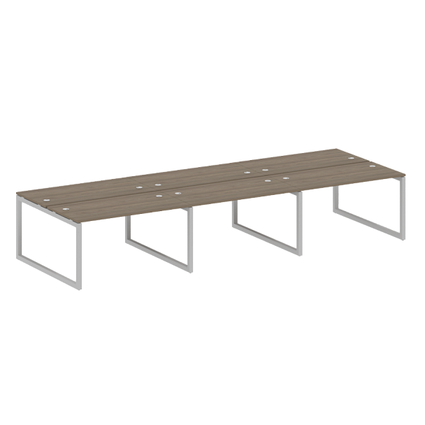 Metal System Quattro Р. ст. на 6 раб. места на О-образном м/к 50БО.СМ-6.3 Вяз/Серый металл 4200*1475*750 - Вид 1