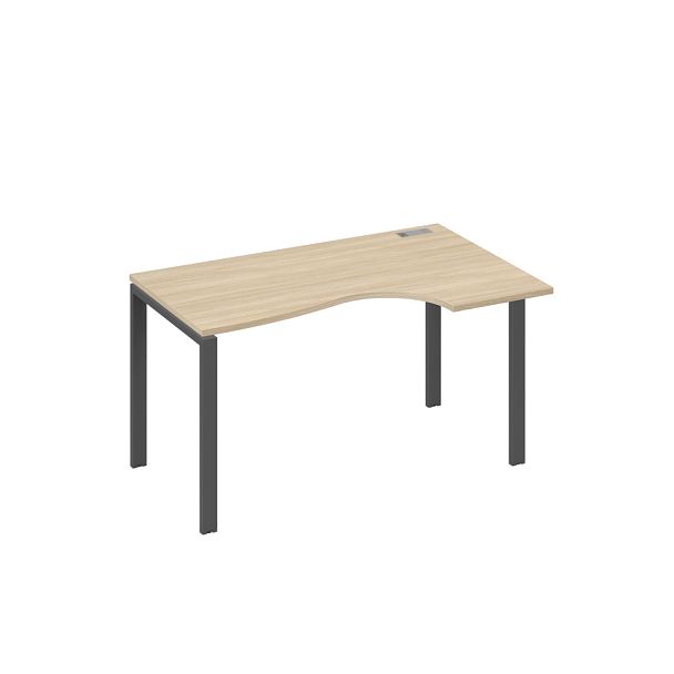 Стол эргономичный правый "Классика" на металлокаркасе UNO A4 А4 Б1 044 БП дуб скандинавский / металлокаркас антрацит - Вид 1