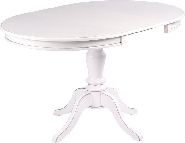 Стол деревянный раздвижной Элат D90(130)х90х76 Белый с серебряной патиной - Вид 5