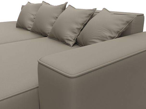 Диван угловой Лига-065 угол правый Экокожа бежевый - Вид 4