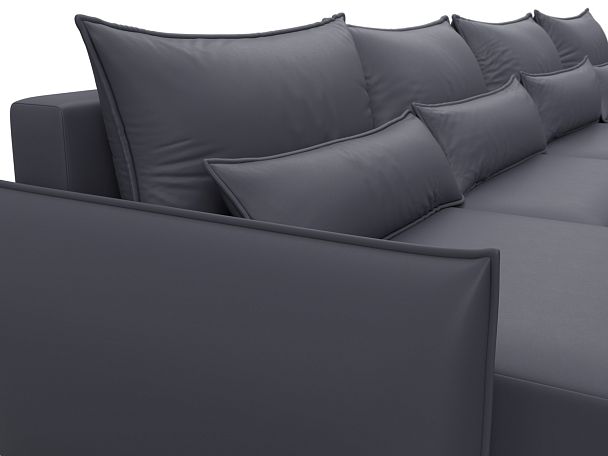 Диван П-образный Лига-051 НПБ Лонг Экокожа серый - Вид 4