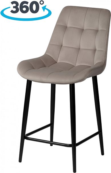 Полубарный поворотный стул Эйден, Confetti smoke/черный - Вид 1