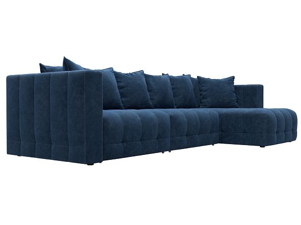 Диван угловой Лига-052 НПБ Лонг угол универсальный Велюр синий - Вид 3
