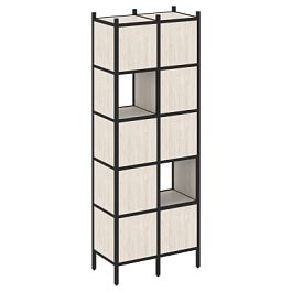 Loft Прямой стеллаж наборный VR.L-05 Денвер светлый/Чёрный металл 862*446*1869 - Фото предпросмотра