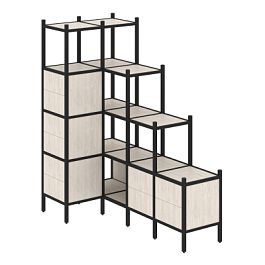 Loft Угловой внутренний стеллаж наборный VR.L-42 Денвер светлый/Чёрный металл 862*1694*1869 - Фото предпросмотра