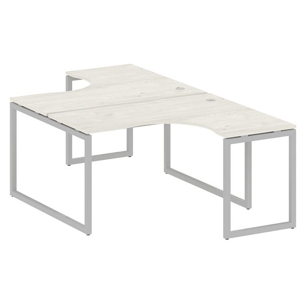 Metal System Quattro Р. ст. криволинейная на О-образном м/к 40БО.РАС-СА-2.3 Дуб наварра/Серый металл 1400*2435*750 - Вид 1