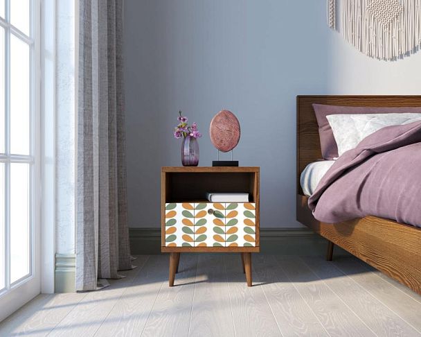 Тумбочка Berber с одним ящиком 23 принт арт BB06/Print_23, разноцветная - Вид 4