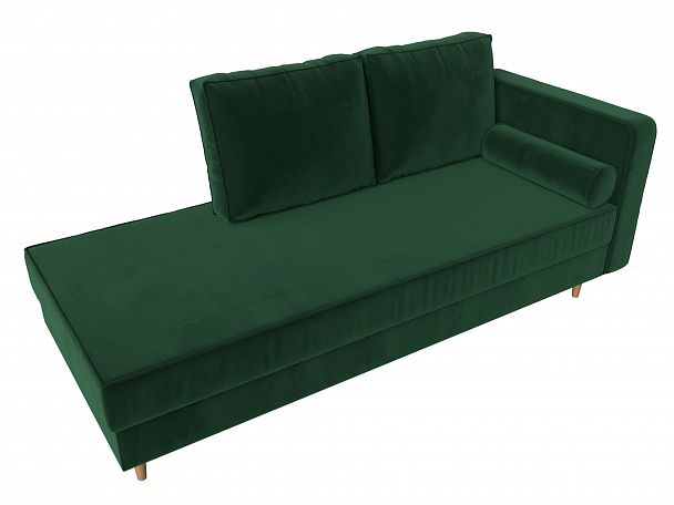 Кушетка Прайм правый (полностью велюр зеленый) - Вид 5