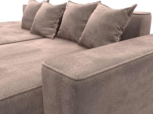Диван угловой Лига-079 угол правый Велюр бежевый - Вид 4