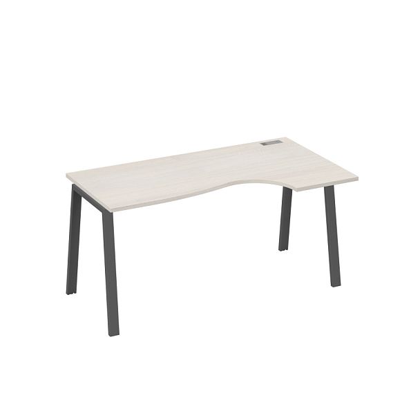 Стол эргономичный правый "Классика" на металлокаркасе TRE A4 А4 Б3 046 БП дуб / металлокаркас антрацит - Вид 1