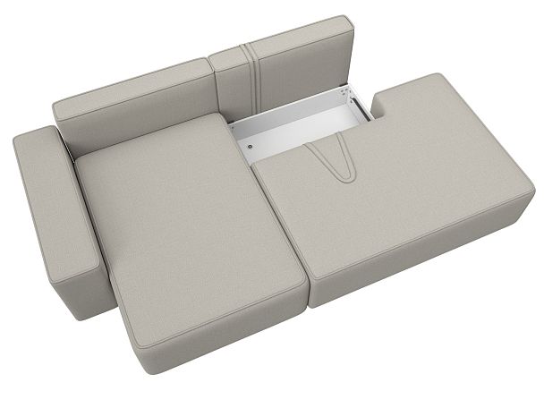 Диван угловой Лига-079 угол левый Рогожка бежевый - Вид 7