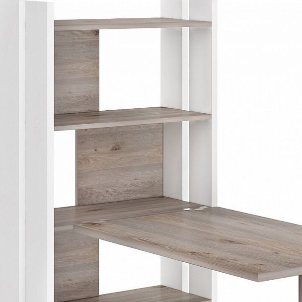 Стол компьютерный Домино Лайт СТЛ-ОВ+С100Прям без тумбы Белый/Нельсон - Вид 4