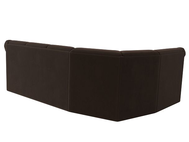 Диван угловой Карнелла левый (полностью микровельвет коричневый) - Вид 6